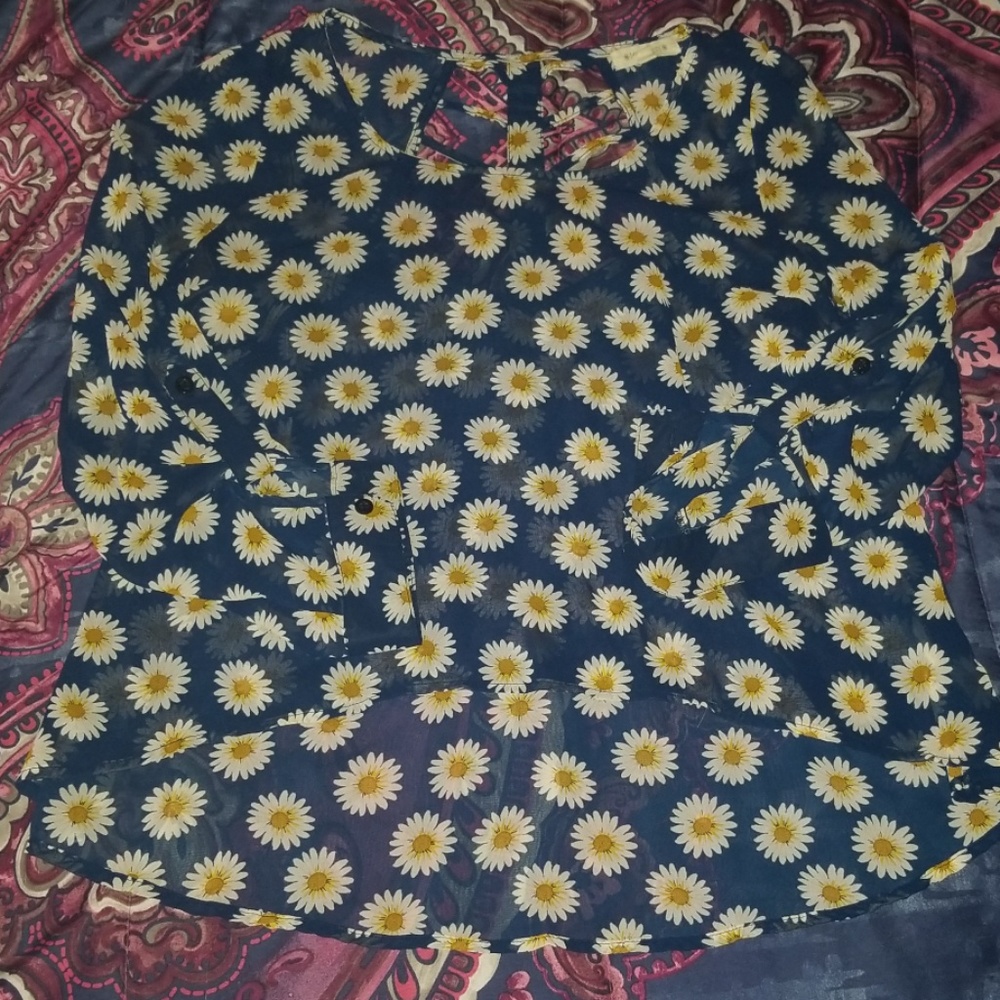 Cute Sheer Sunflower Top